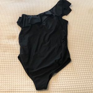 Motherhood Maternity one shoulder ruffle swimsuit